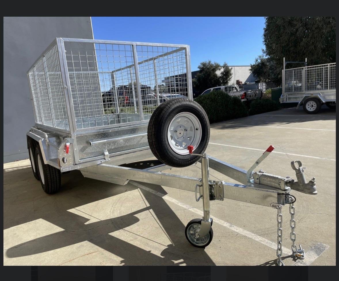 Rhino Trailers tandem axle caged trailer outdoors